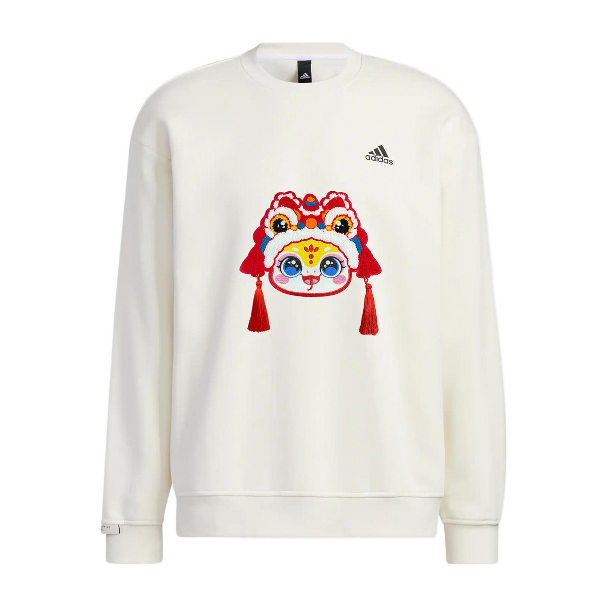 adidas CNY Plush Mask Crewneck Sweatshirt White