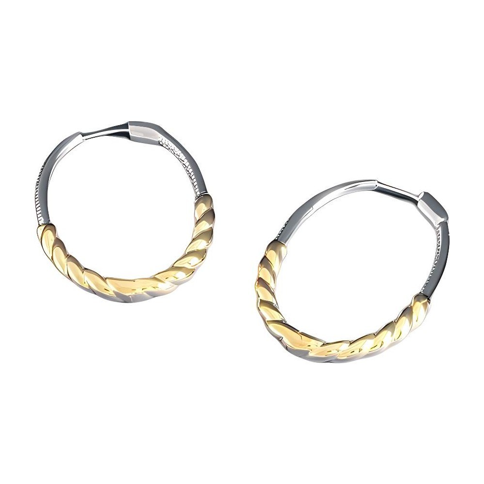 apm Monaco Spiral Hoop Earrings Silver Gold
