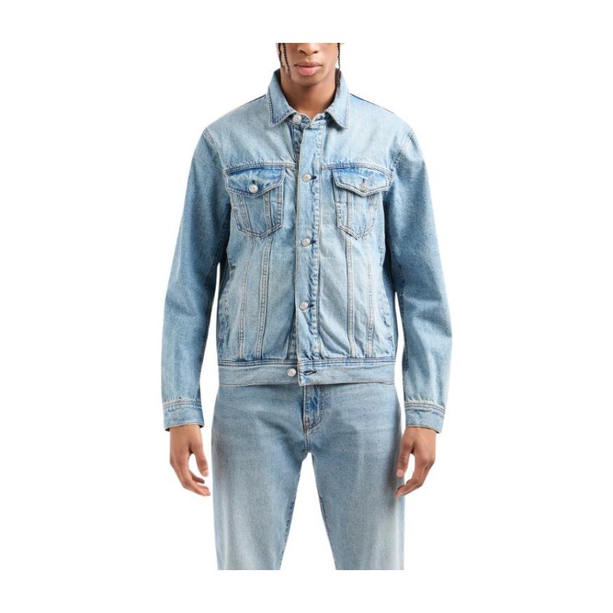 Armani Exchange SS24 Washed Denim Jacket Indigo