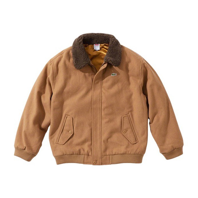 Supreme x LACOSTE FW19 Bomber Jacket Light Brown