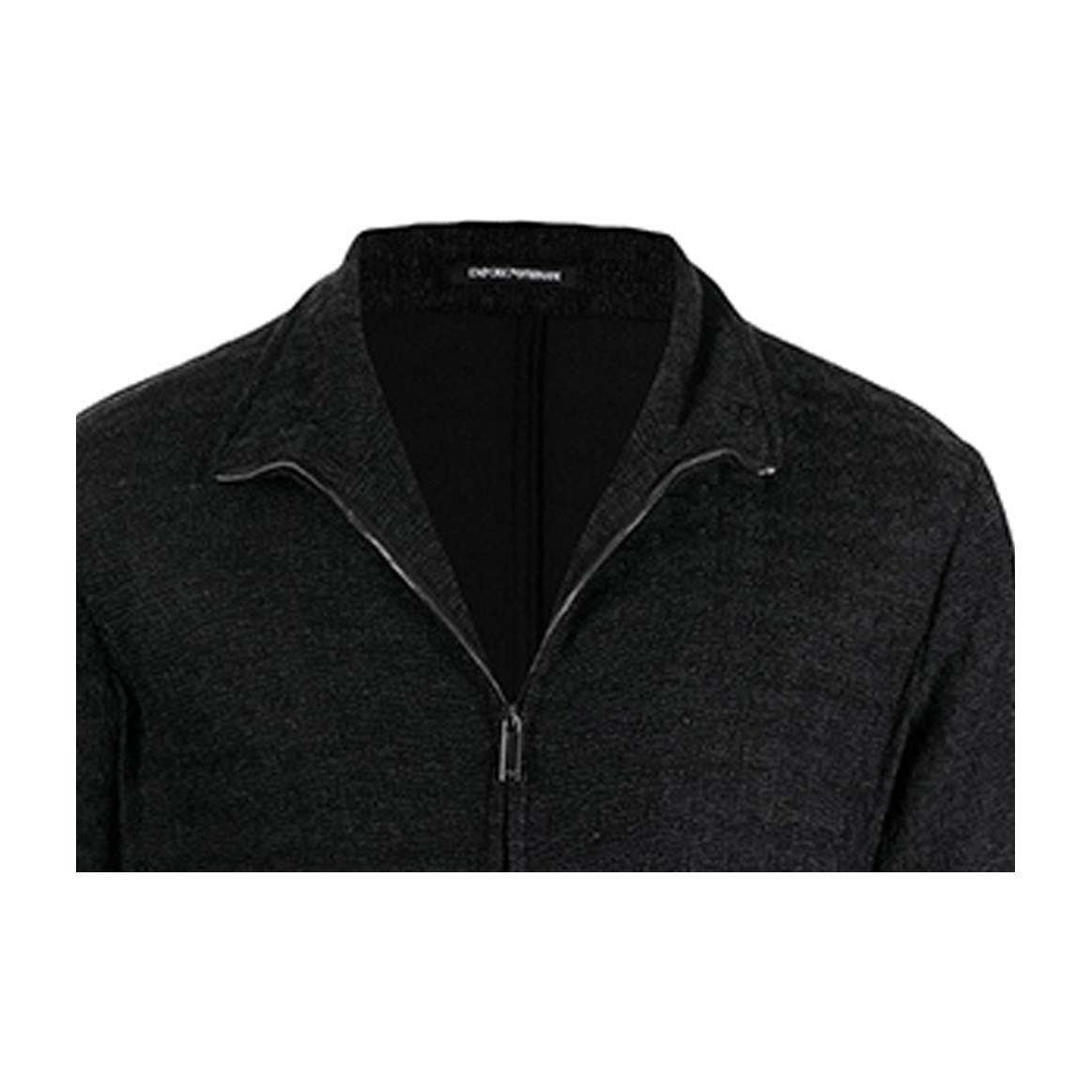 Emporio Armani FW21 Houndstooth Bomber Jacket Black