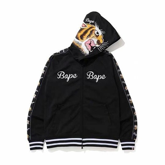 A BATHING APE BAPE Tiger Jersey Full Zip Hoodie