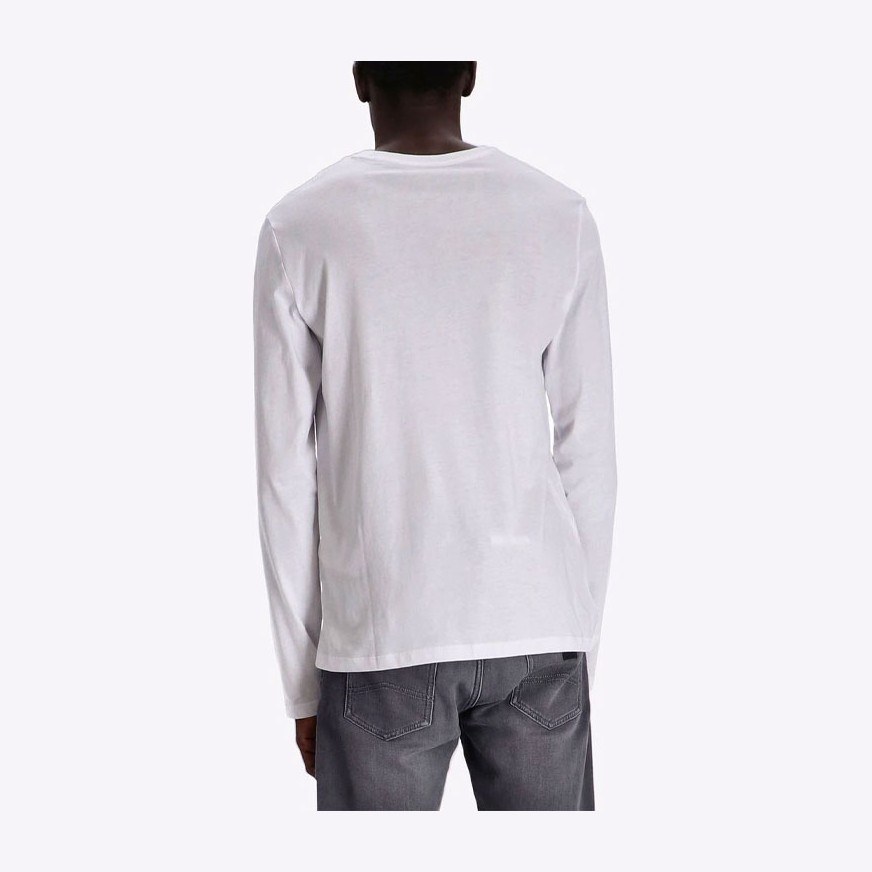 Armani Exchange Logo Print Long Sleeve Tee White