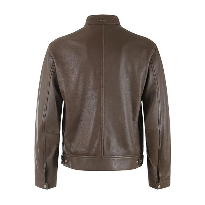 HUGO BOSS FW23 Green Leather Jacket