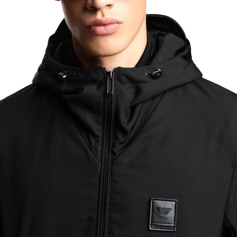 Emporio Armani Hooded Zip Cotton Jacket