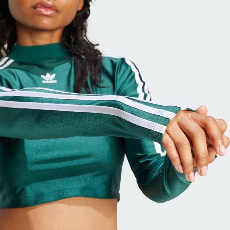 adidas Originals 3-Stripes Cropped Long-Sleeve Top