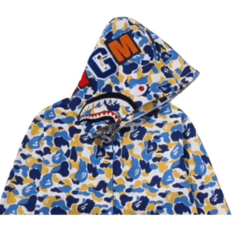 BAPE Shark Hoodie Blue Yellow