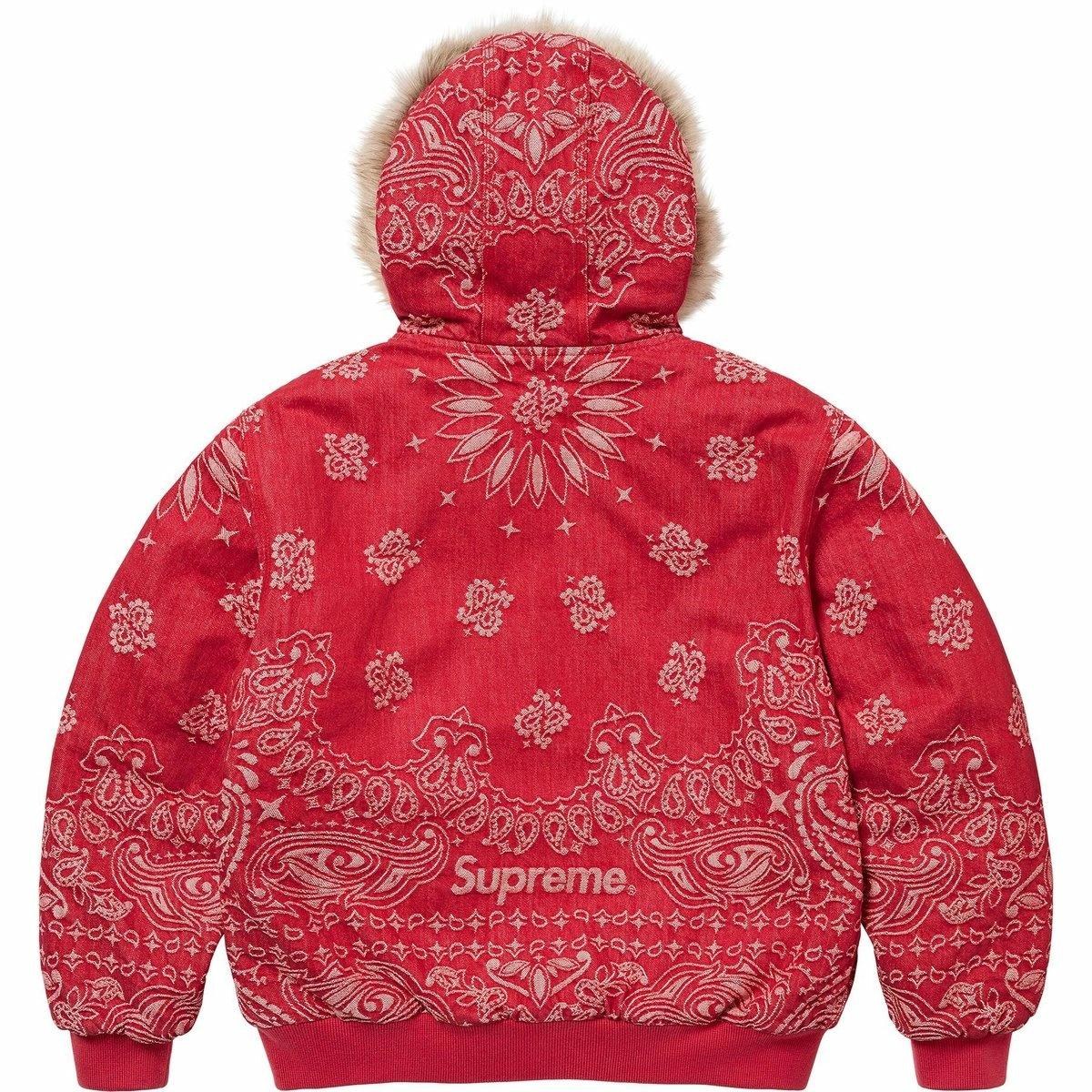Supreme SS25 Bandana Jacquard Denim Hooded Work Jacket