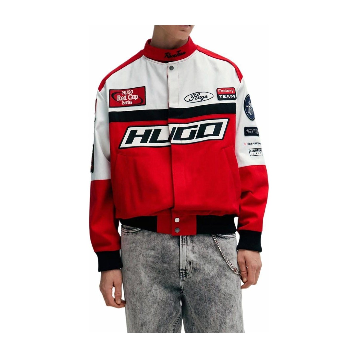 HUGO BOSS Colour-Blocked Regular-Fit Jacket Logo