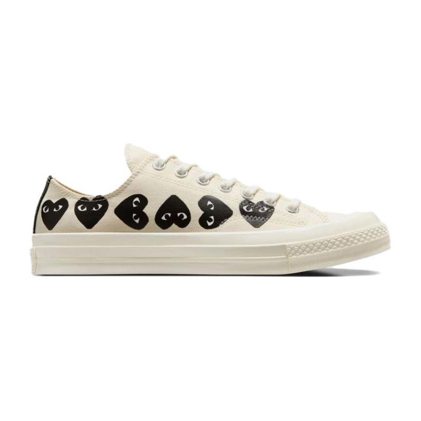 CDG Play x Converse Low White Black
