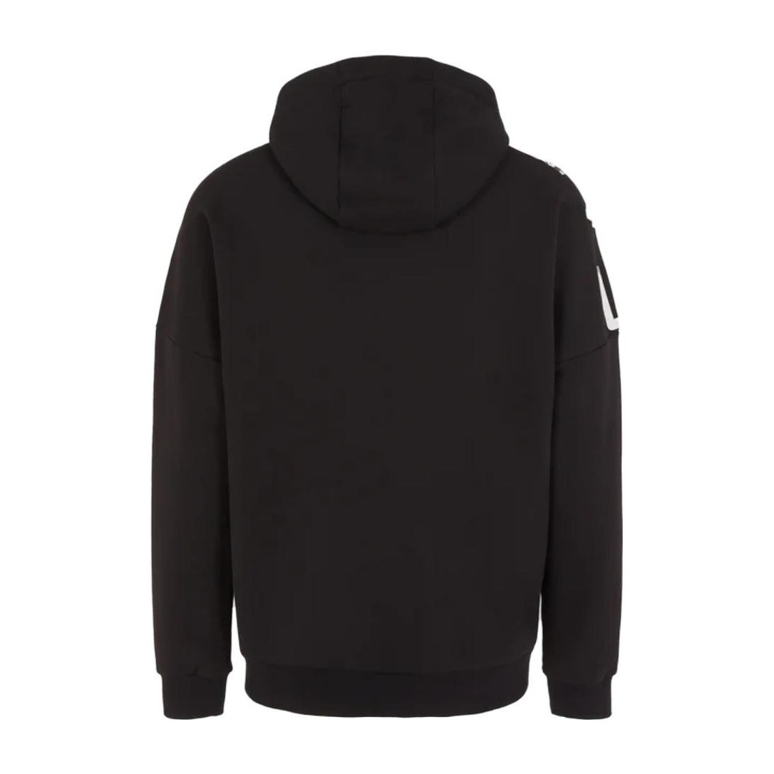 Emporio Armani Hooded Letter Print Jacket Black