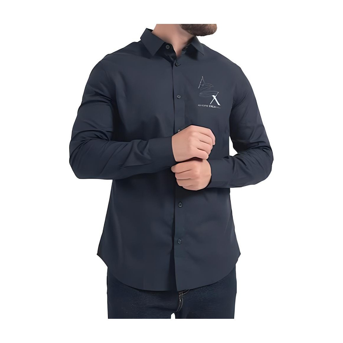 Armani Exchange FW23 Navy Logo Shirt