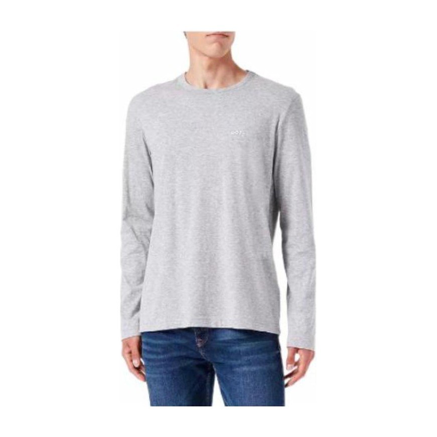 HUGO BOSS SS22 Logo Embroidered Long Sleeve Tee Grey