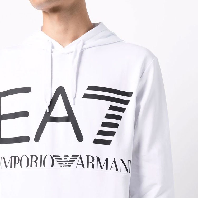 Emporio Armani EA7 Logo Hoodie White