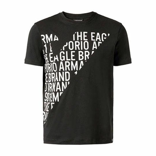 Emporio Armani Printed Crew Neck T-Shirt Black