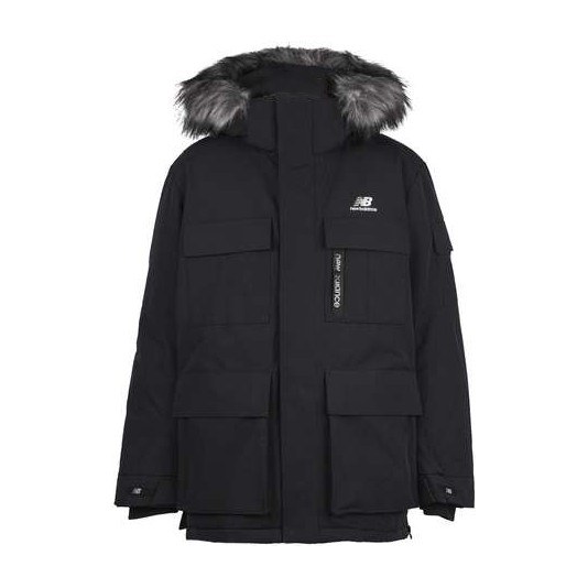New Balance Down Jacket Hooded Mid-Length Black