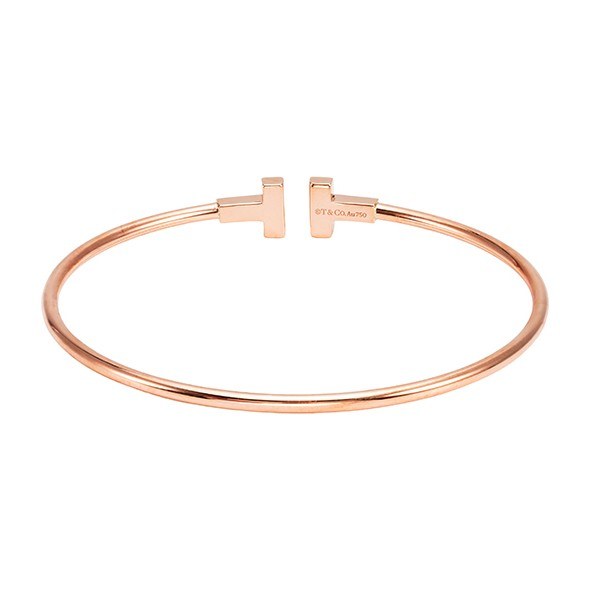 Tiffany & Co. T Narrow Coil 18K Rose Gold Bracelet