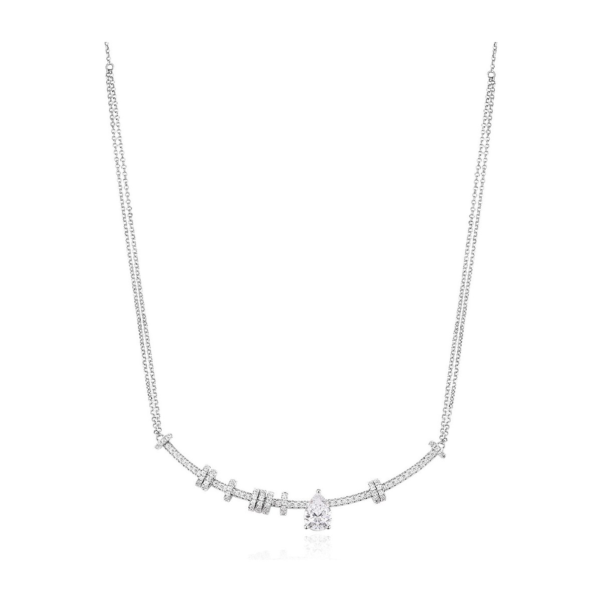 apm Monaco Festival Pear-Shaped Gem Adjustable Necklace Silver