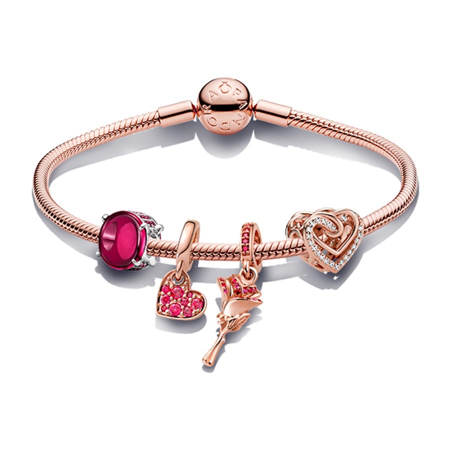 Pandora Rose Gold Heart Bracelet Set
