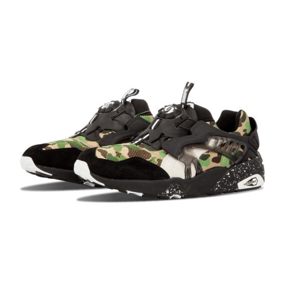 A BATHING APE x PUMA Disc Blaze Camo Green