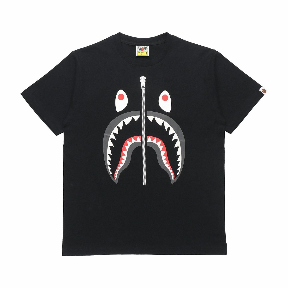 A BATHING APE Bape Shark Print T-Shirt Black
