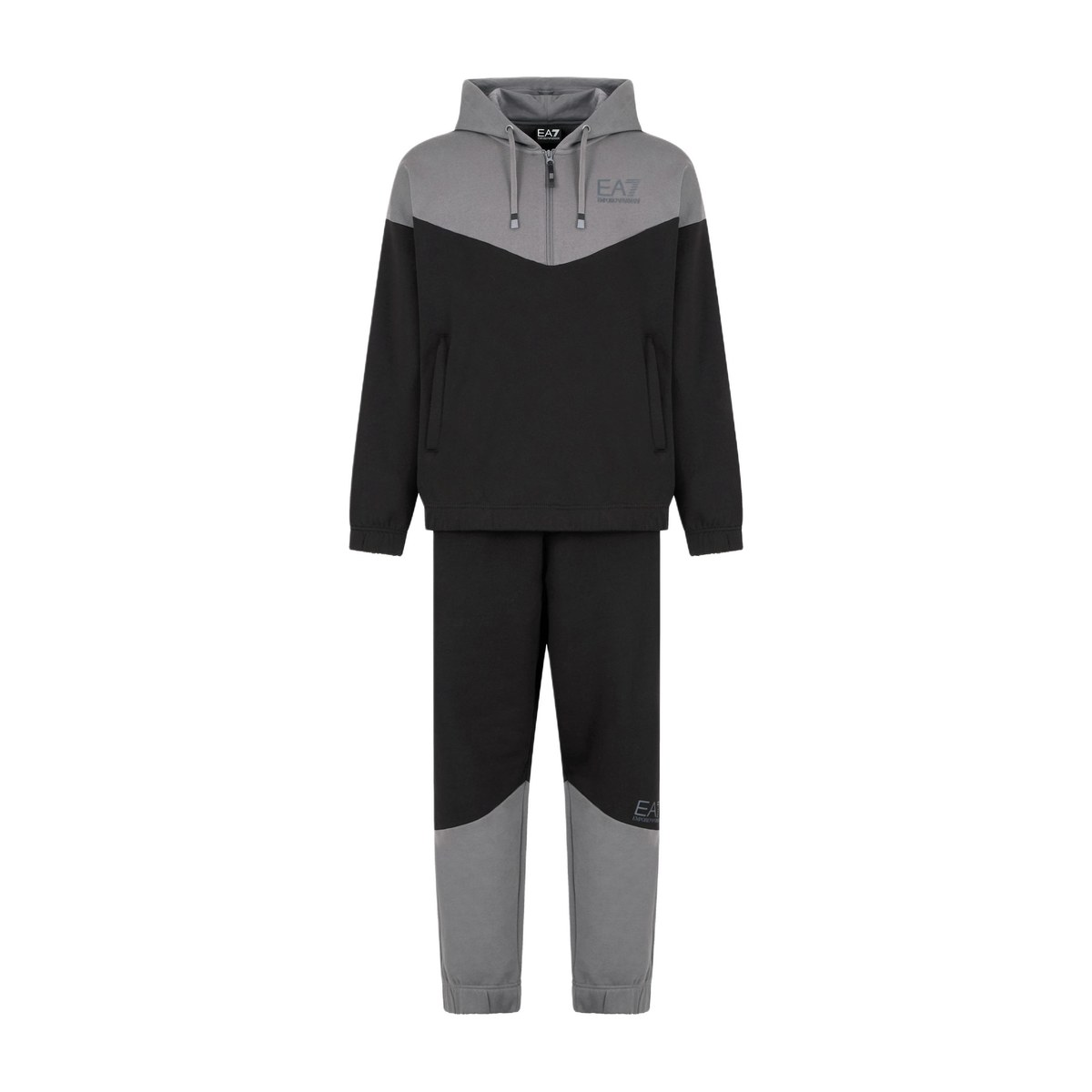 EMPORIO ARMANI EA7 Logo Hoodie Set Gray