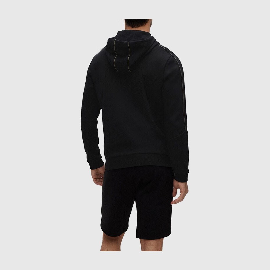HUGO BOSS FW22 Curved Logo Hoodie Black