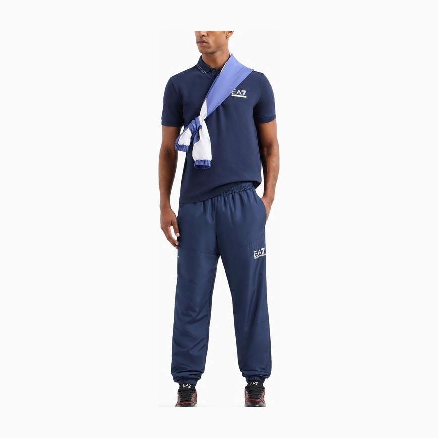 Emporio Armani EA7 SS24 Logo Polo Navy