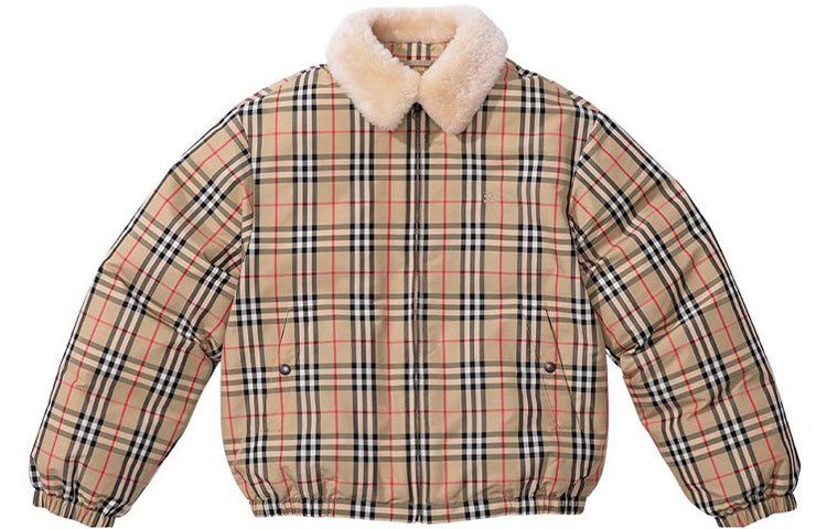 Supreme x Burberry Shearling Collar Down Puffer Jacket