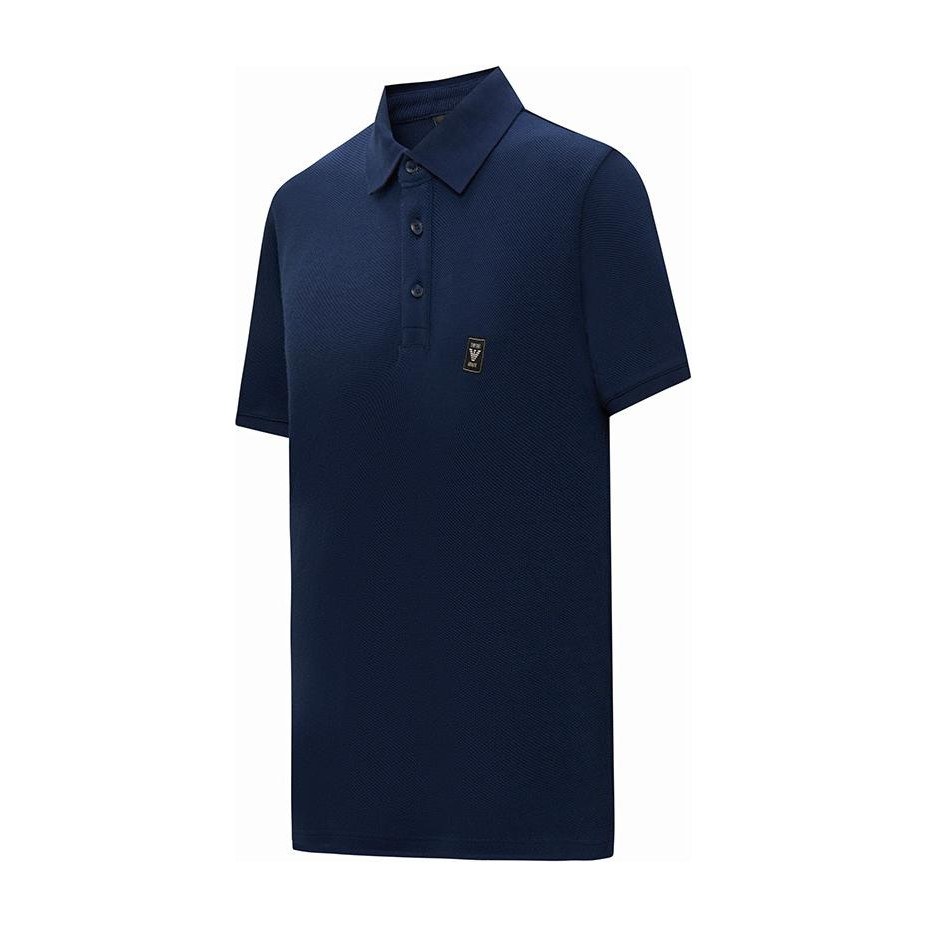 Emporio Armani SS24 Logo Polo Navy