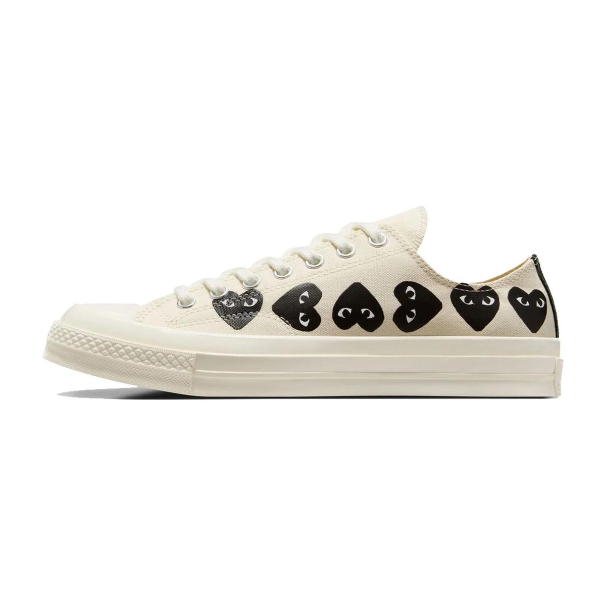 CDG Play x Converse Low White Black