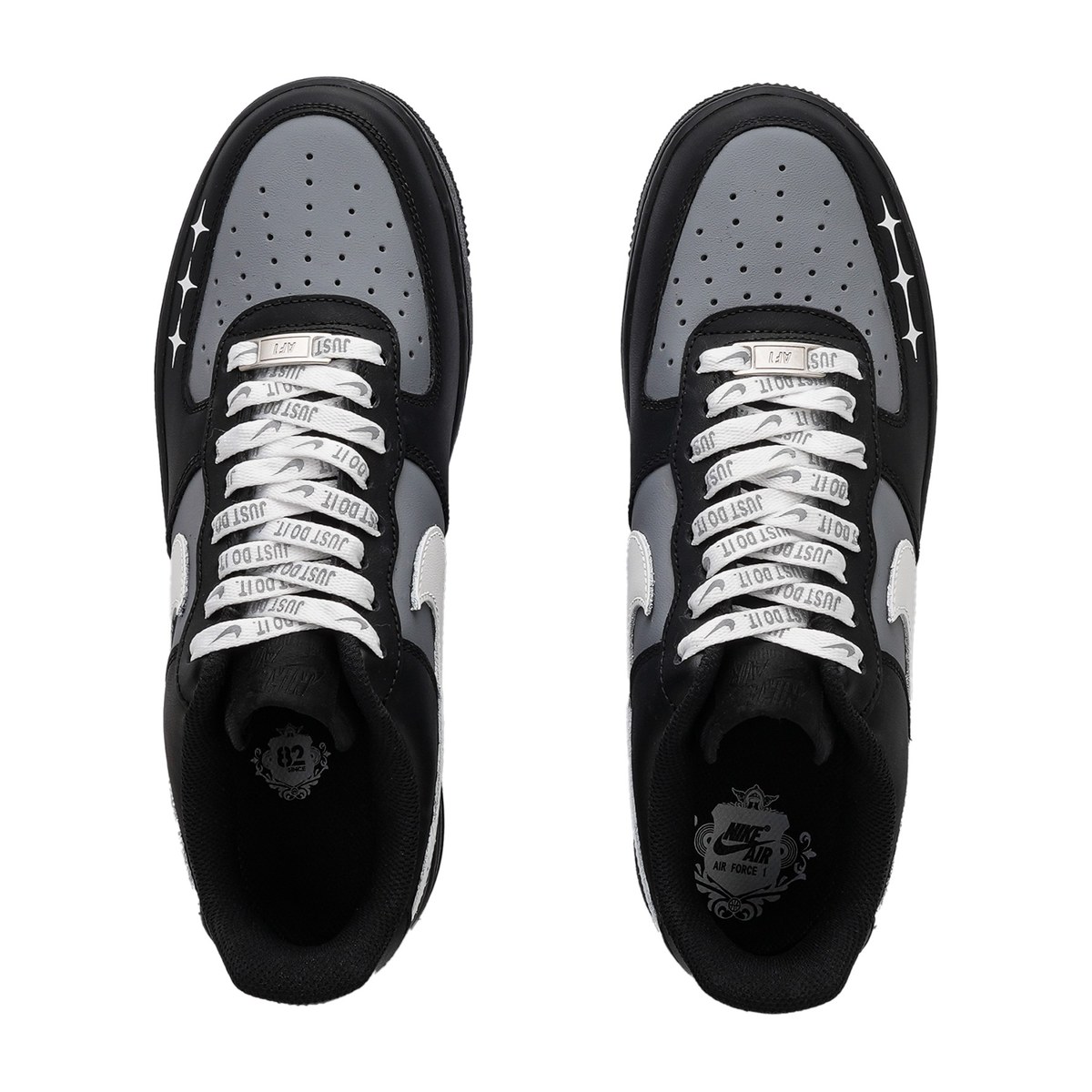 Nike Air Force 1 Black Silver Y2K
