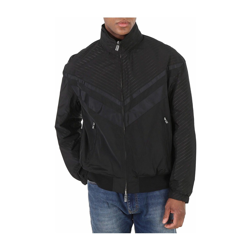 Emporio Armani Striped Zip Jacket Black