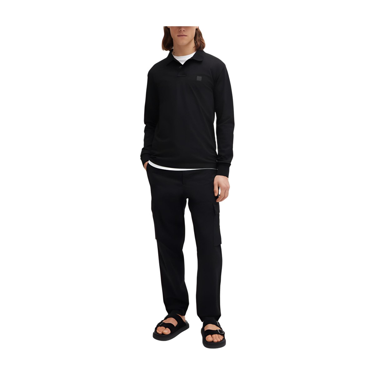 HUGO BOSS Stretch-Cotton Polo Shirt With Logo Psstch Polo