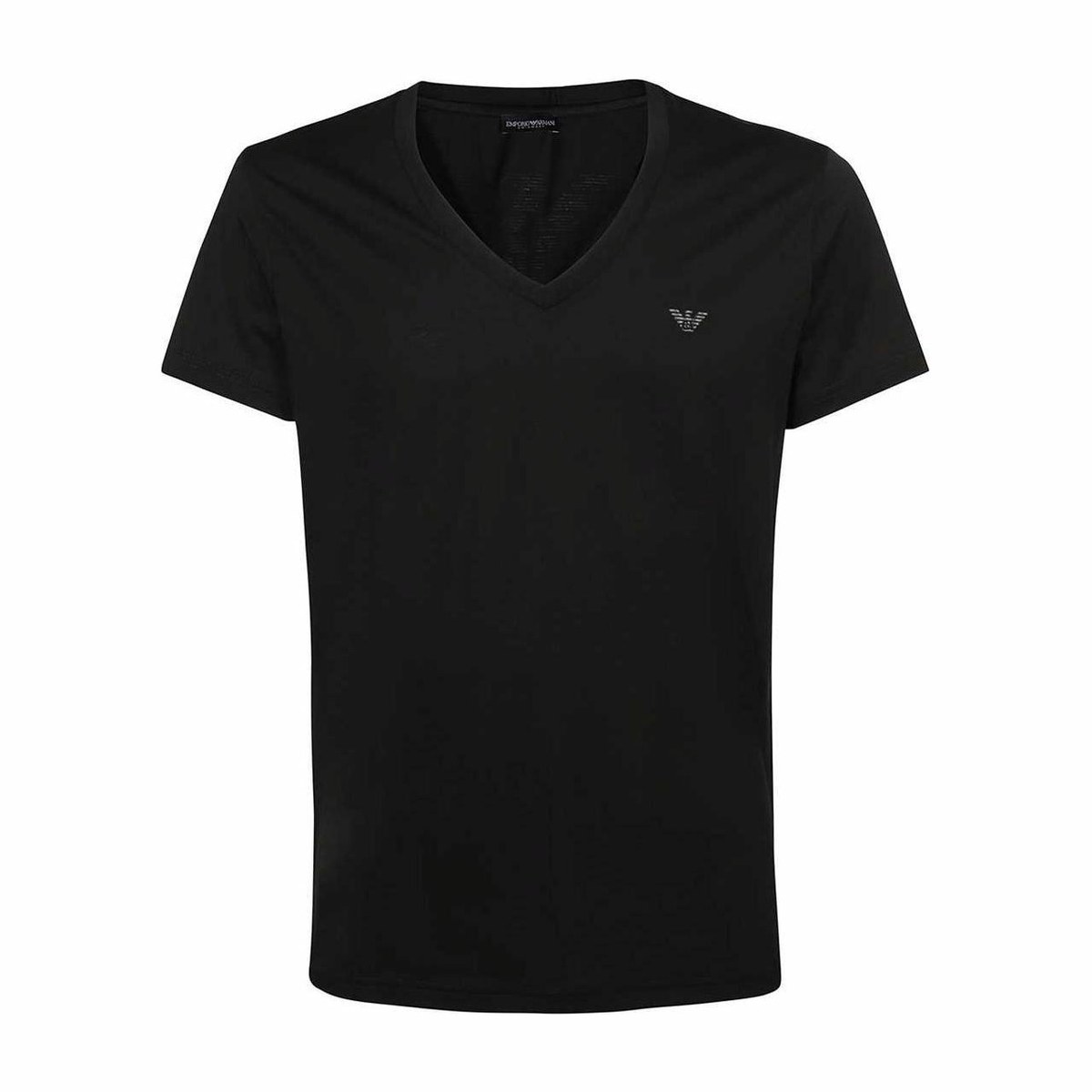 Emporio Armani Logo V-Neck T-Shirt Black