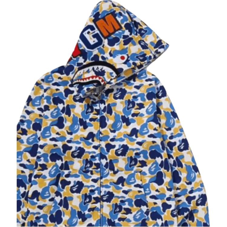 BAPE Shark Hoodie Blue Yellow
