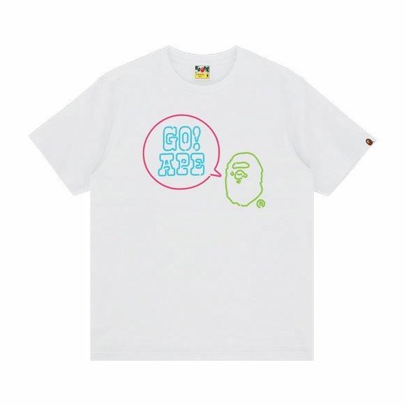 BAPE Neon Slogan Crewneck T-Shirt