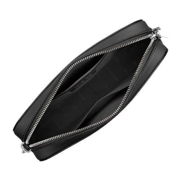 Michael Kors Jet Set Chain Logo Leather Shoulder Bag Large Black