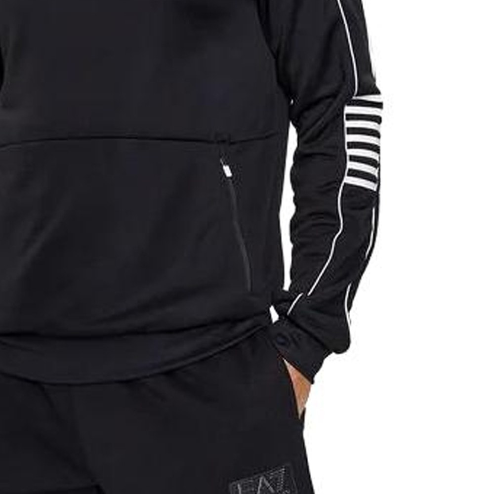 Emporio Armani EA7 Striped Hoodie Black