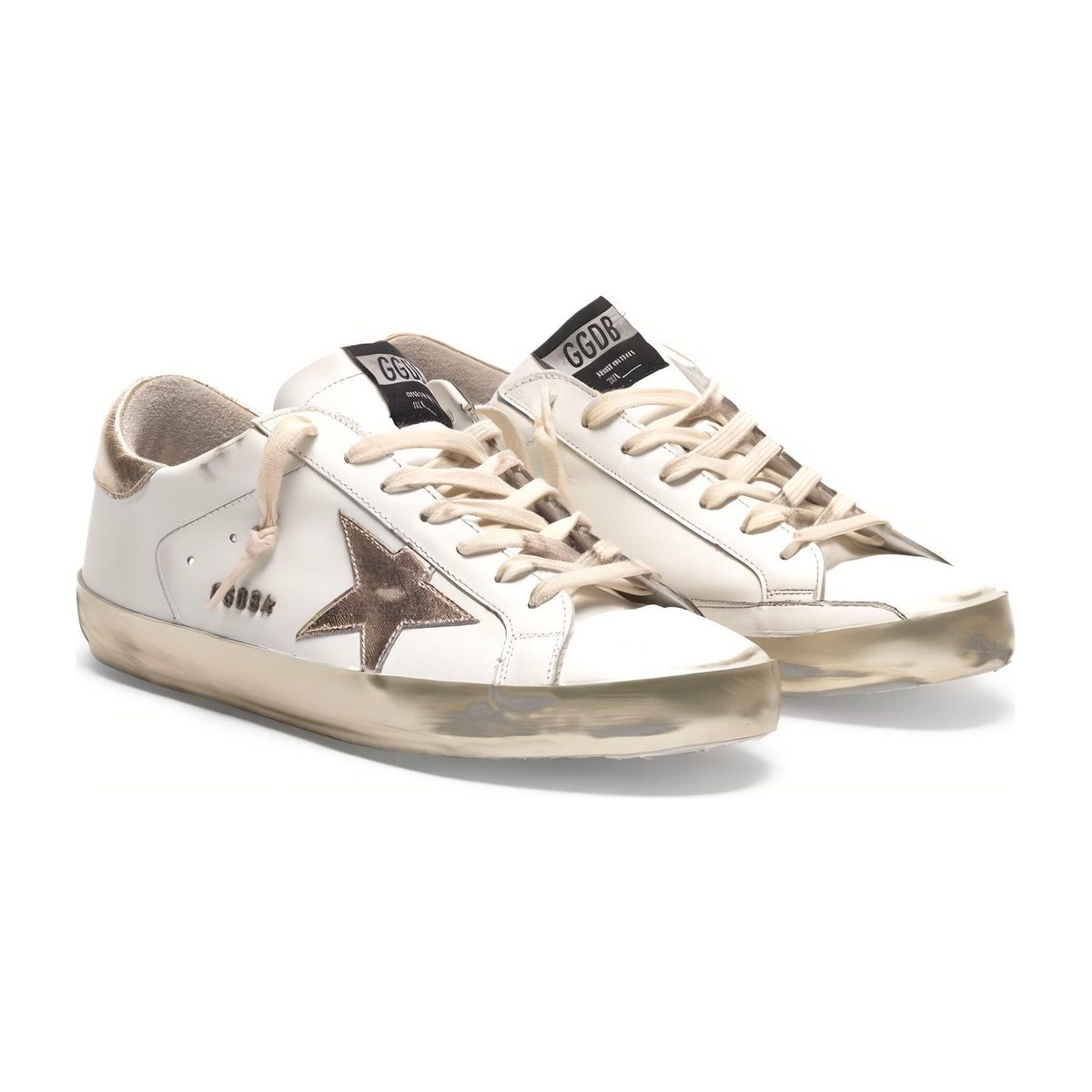 Golden Goose Super-Star White Gold Heel