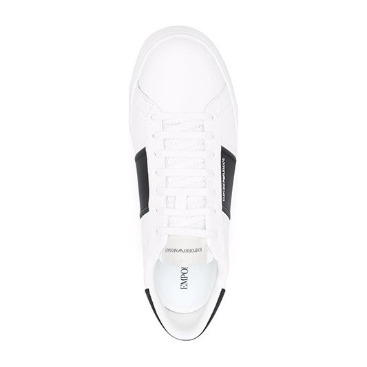 Emporio Armani Logo Stripe Low Top White Black