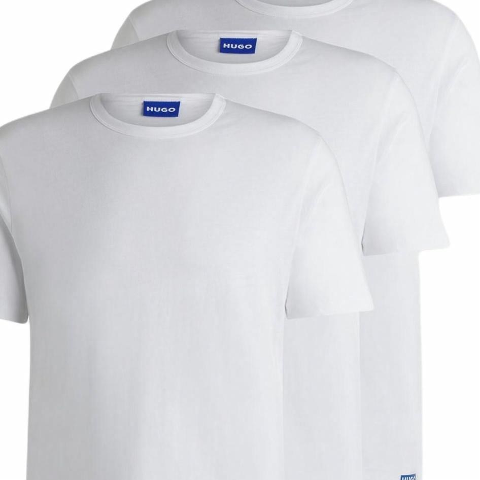 HUGO BOSS Letter Crew Neck T-Shirt 3-Pack White