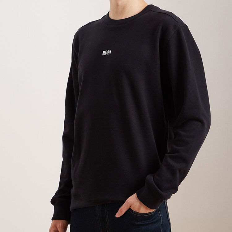 HUGO BOSS Logo Print Crewneck Sweatshirt Black