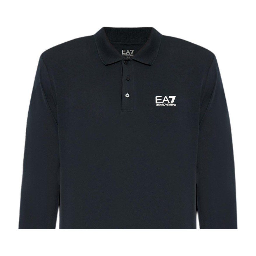 Emporio Armani Logo Polo Long Sleeve Blue