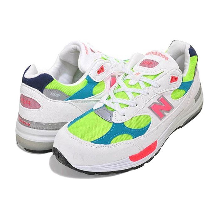 New Balance 992 White Blue Green