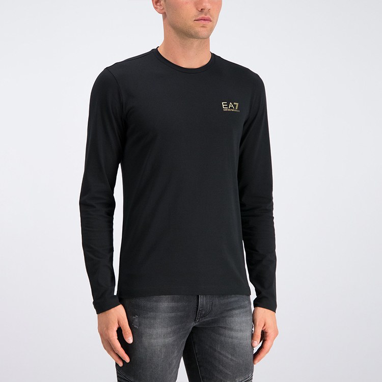 Emporio Armani EA7 Crew Neck Long Sleeve Tee Black