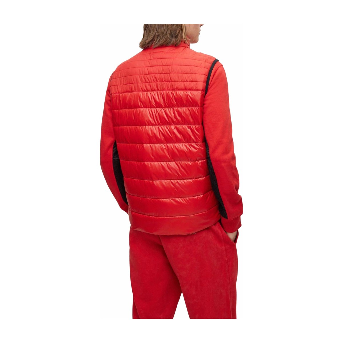 HUGO BOSS Logo Print Waterproof Jacket Red