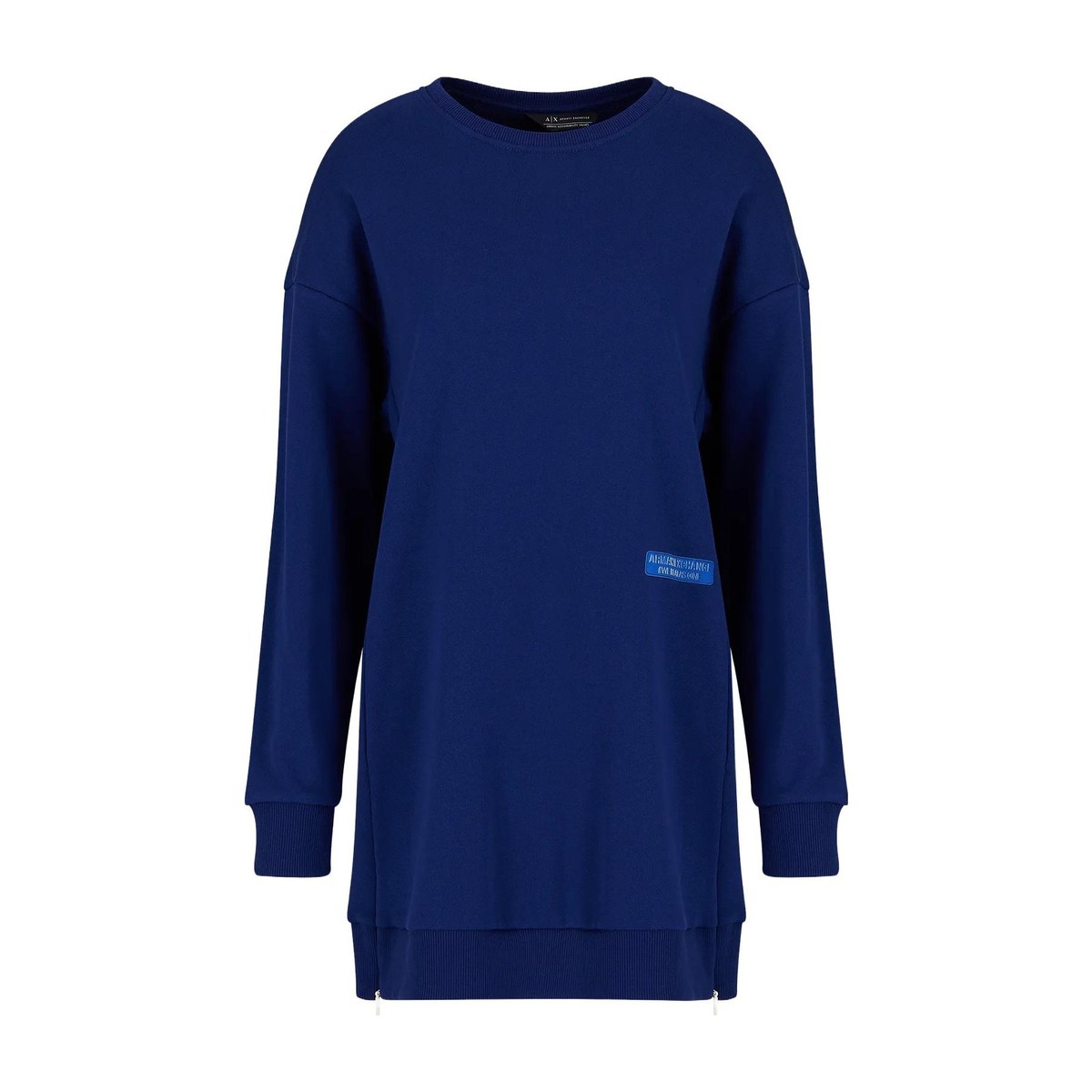 EMPORIO ARMANI FW23 Sustainability Values Organic Cotton Fleece Sweatshirt Dress