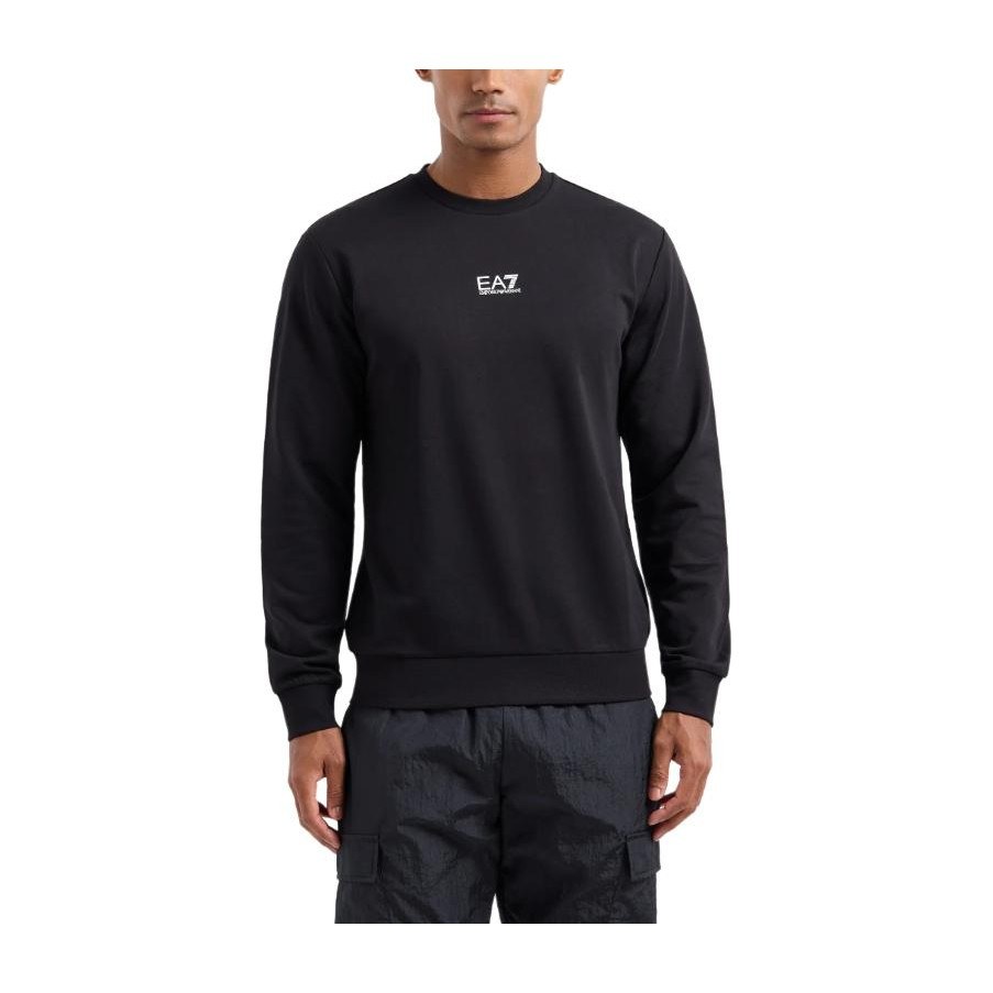 Emporio Armani EA7 SS24 Logo Crewneck Sweatshirt Black