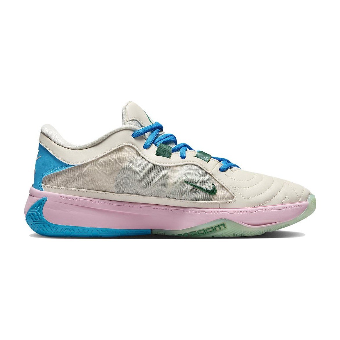 Nike Zoom Freak 5 White Pink Green